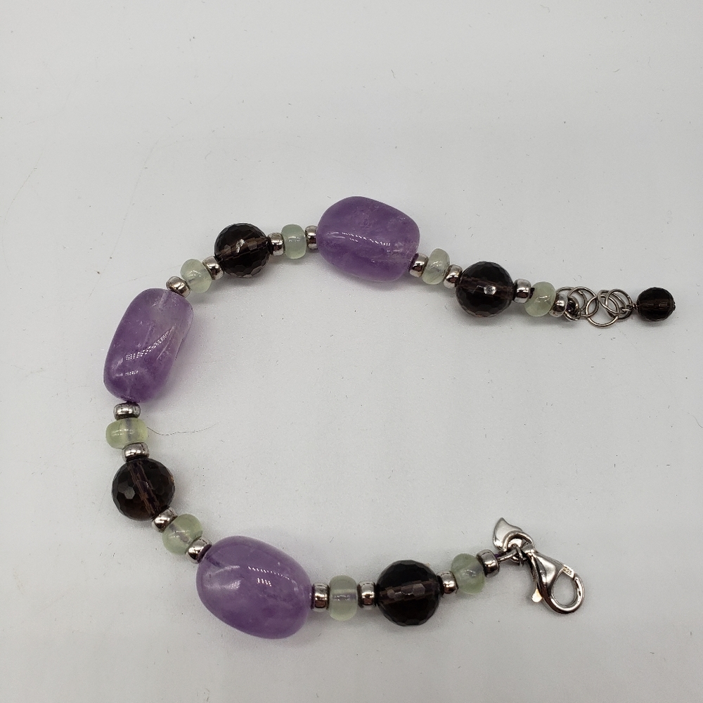 J&T 925 bracelet, Amethyst, Citrine, Smoky Quartz
